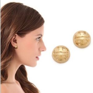 Tory Burch Dome Logo Stud Earrings